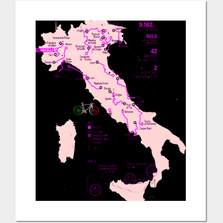 Recorrido de giro ditalia 2024 Posters and Art